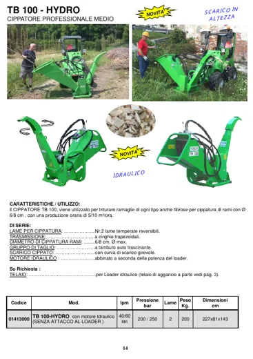Peruzzo TB100 HYDRO – brošura