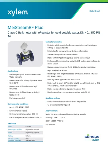 Sensus MeiStreamRF Plus